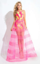 2 of 16 Rachel Allan 7558 Fuchsia/Yellow