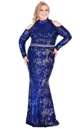 1 of 6 Mac Duggal Fabulouss 77468K Midnight Blue