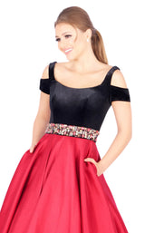 3 of 4 Mac Duggal 77506H Cranberry-Black