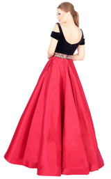 2 of 4 Mac Duggal 77506H Cranberry-Black