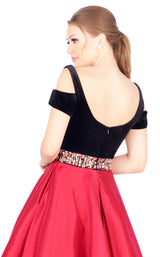 4 of 4 Mac Duggal 77506H Cranberry-Black