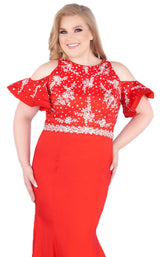 4 of 6 Mac Duggal Fabulouss 77534F Red