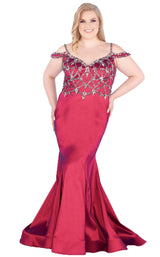 1 of 10 Mac Duggal Fabulouss 77538K Cranberry