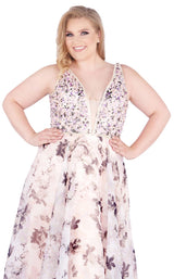 4 of 6 Mac Duggal Fabulouss 77542K Blush-Floral