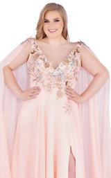 4 of 6 Mac Duggal Fabulouss 77551F Blush Multi