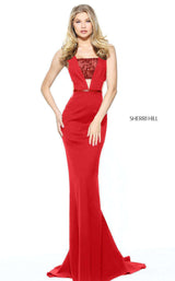 6 of 8 Sherri Hill 50997 Red/Nude