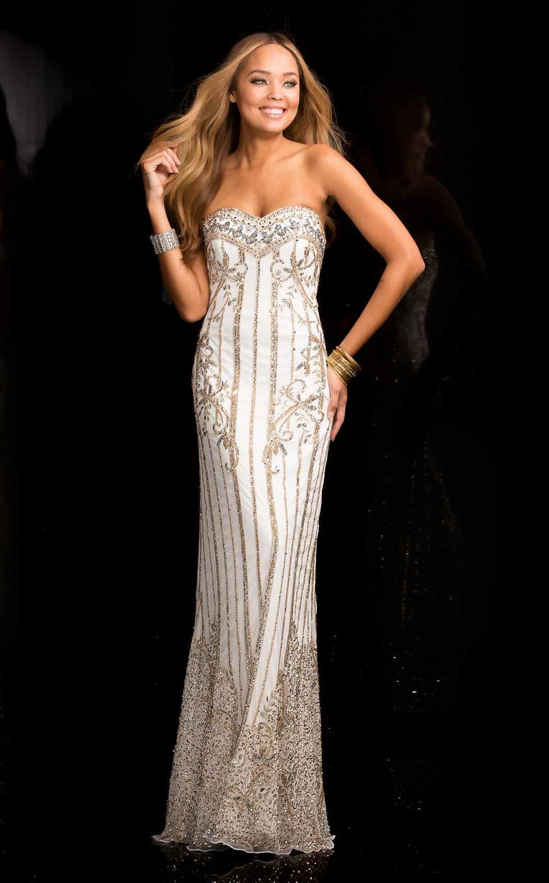 scala gold dress Scala prom dress 1015 - Gold sequin strapless evening gown