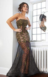 2 of 3 Jovani 78422BG Dress Black-Gold