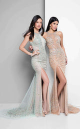 3 of 12 Terani 1712P2517 Mint/Nude