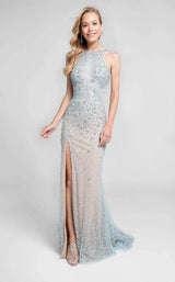 7 of 12 Terani 1712P2517 Sky Blue/Nude