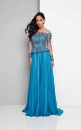 1 of 7 Terani 1713M3477 Teal/Nude