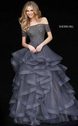 6 of 6 Sherri Hill 51271 Gun Metal/Gun Metal
