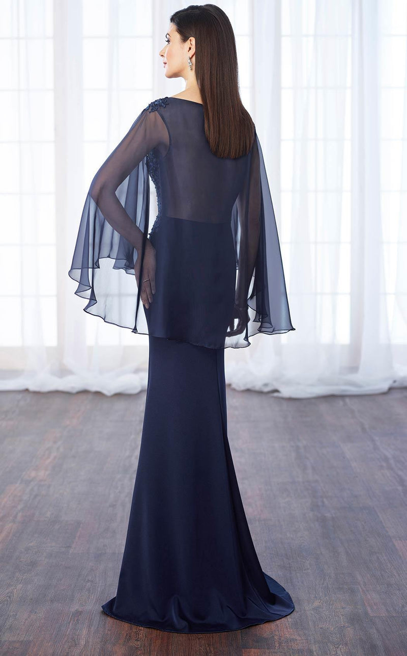 cameron blake navy blue dress Cameron Blake CB3233 - Mermaid Evening Gown 6 / Navy