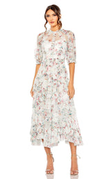 1 of 9 Mac Duggal 8011 Dress Ecru-Multi