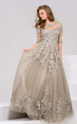 1 of 4 Jovani 36914 Taupe