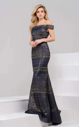 1 of 4 Jovani 40872 Navy/Gold