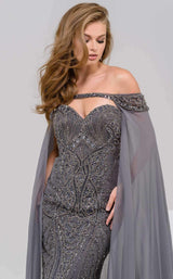 2 of 6 Jovani 45566 Charcoal