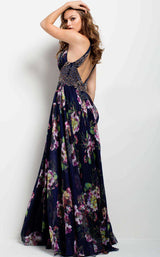 2 of 14 Jovani 49968 Navy/Print