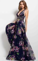 11 of 14 Jovani 49968 Navy/Print