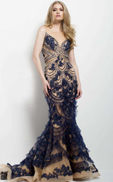 2 of 9 Jovani 41592 Navy/Nude