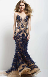 9 of 9 Jovani 41592 Navy/Nude
