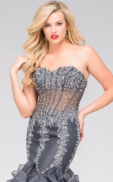 5 of 6 Jovani 42883 Charcoal/Charcoal