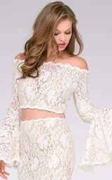 3 of 4 Jovani 45894 Off White/Nude