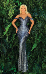 1 of 4 Clarisse 810223 Dress Navy-Silver