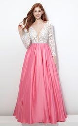 1 of 2 Angela and Alison 81022 Dress Ivory-Pink