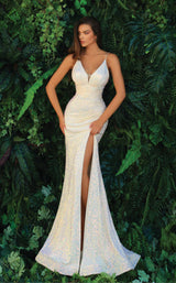 1 of 4 Clarisse 810299 Dress Iridescent-Cream