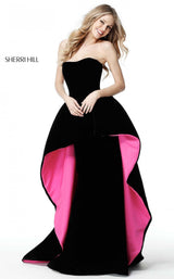 5 of 5 Sherri Hill 51418 Black/Fuchsia