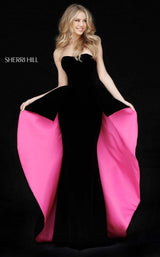 2 of 5 Sherri Hill 51418 Black/Fuchsia