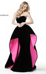1 of 5 Sherri Hill 51418 Black/Fuchsia