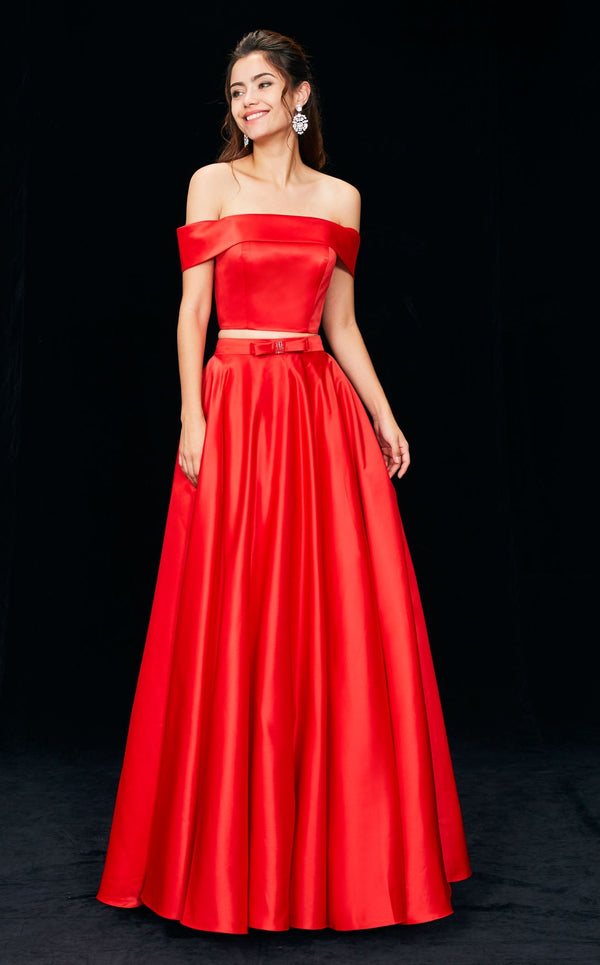 Angela and Alison 81136 Dress Hot Red