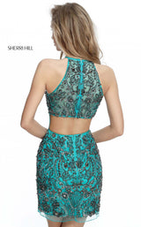 5 of 6 Sherri Hill 51282 Teal/Gun Metal