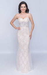 1 of 2 Nina Canacci 8164 Dress Ivory-Nude