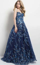 4 of 6 Jovani 49315 Navy Multi