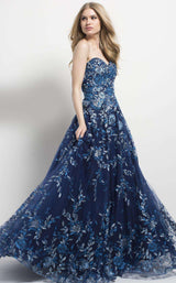 6 of 6 Jovani 49315 Navy Multi