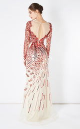 2 of 4 Faust 818 Dress Beige-Red