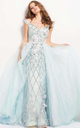 3 of 5 Jovani 50229 Aqua