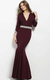 1 of 3 Jovani 52091 Burgundy