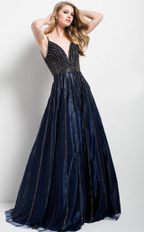 1 of 4 Jovani 57590 Navy/Gun Metal