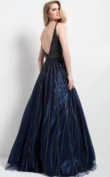 2 of 4 Jovani 57590 Navy/Gun Metal