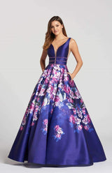 3 of 4 Ellie Wilde EW118006 Dark Purple/Multi