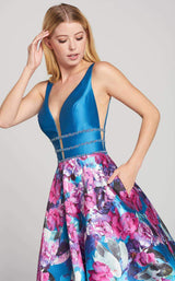 2 of 4 Ellie Wilde EW118006 Teal-Multi