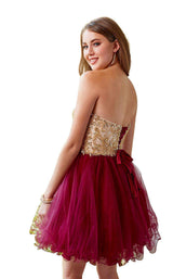 3 of 4 Clarisse 3461 Wine/Gold