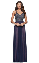 1 of 4 Faviana 10020 Navy/Nude