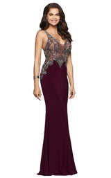 11 of 12 Faviana S10002 Bordeaux