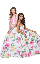 7 of 8 Faviana S10046 Ivory/Pink