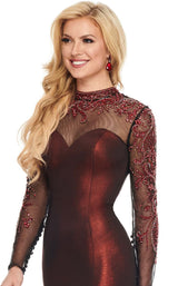 5 of 8 Rachel Allan 8427 Dress Burgundy